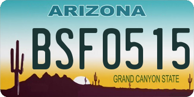 AZ license plate BSF0515