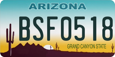 AZ license plate BSF0518
