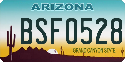 AZ license plate BSF0528