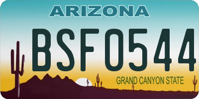 AZ license plate BSF0544