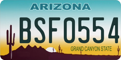 AZ license plate BSF0554