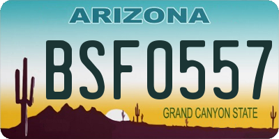 AZ license plate BSF0557