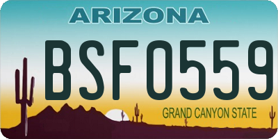 AZ license plate BSF0559