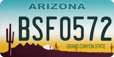 AZ license plate BSF0572