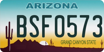 AZ license plate BSF0573