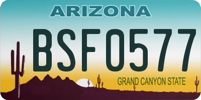 AZ license plate BSF0577