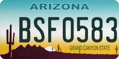 AZ license plate BSF0583