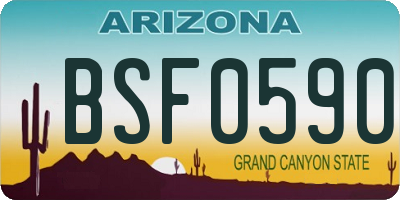 AZ license plate BSF0590