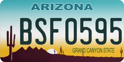 AZ license plate BSF0595