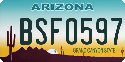 AZ license plate BSF0597