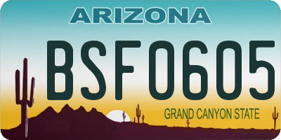 AZ license plate BSF0605