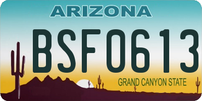 AZ license plate BSF0613