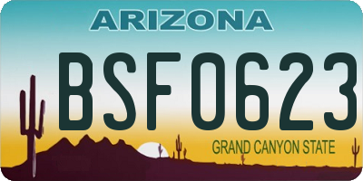 AZ license plate BSF0623