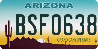 AZ license plate BSF0638