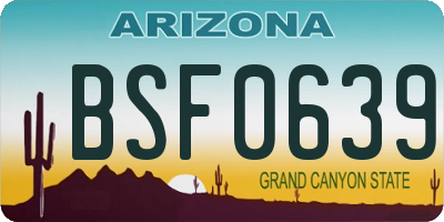 AZ license plate BSF0639