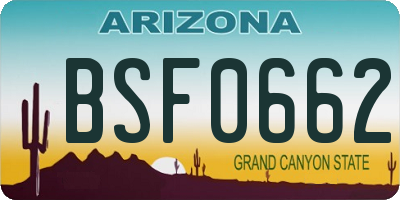 AZ license plate BSF0662