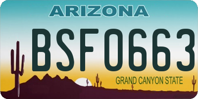 AZ license plate BSF0663