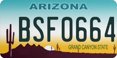 AZ license plate BSF0664