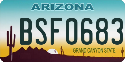 AZ license plate BSF0683