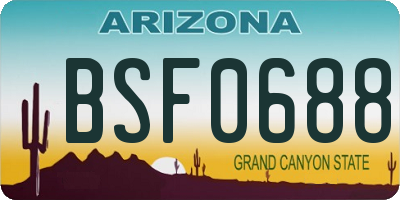 AZ license plate BSF0688