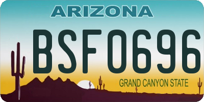 AZ license plate BSF0696