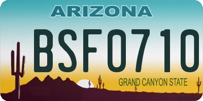 AZ license plate BSF0710