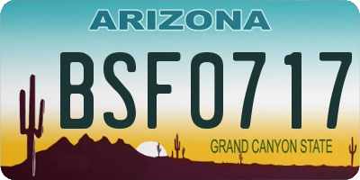 AZ license plate BSF0717