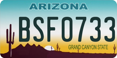 AZ license plate BSF0733