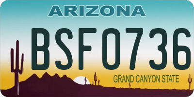 AZ license plate BSF0736