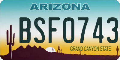 AZ license plate BSF0743