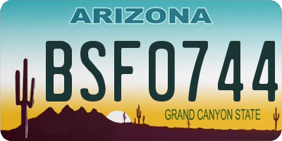 AZ license plate BSF0744