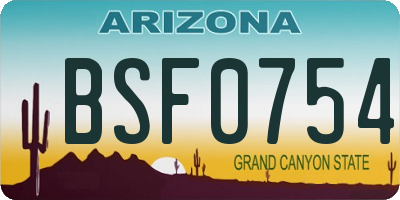 AZ license plate BSF0754