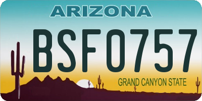 AZ license plate BSF0757