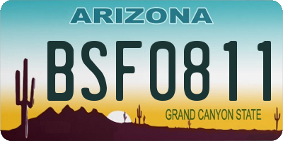 AZ license plate BSF0811