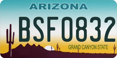AZ license plate BSF0832