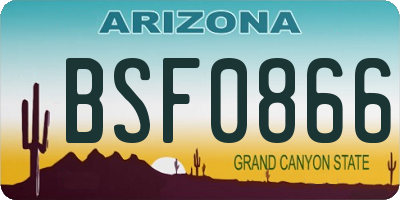 AZ license plate BSF0866