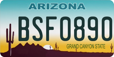 AZ license plate BSF0890