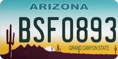 AZ license plate BSF0893
