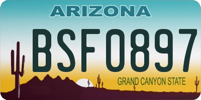 AZ license plate BSF0897