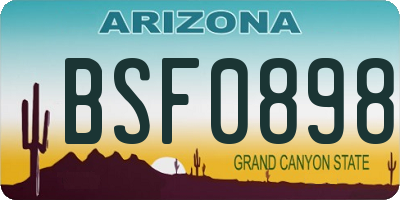 AZ license plate BSF0898