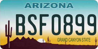 AZ license plate BSF0899