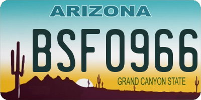 AZ license plate BSF0966
