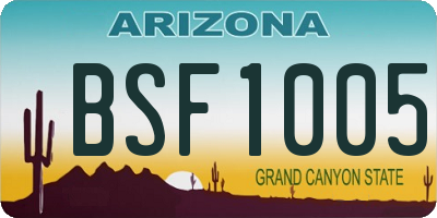 AZ license plate BSF1005