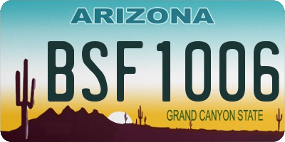 AZ license plate BSF1006