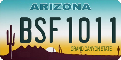 AZ license plate BSF1011