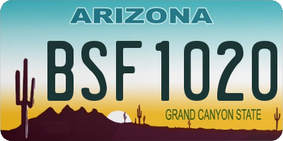 AZ license plate BSF1020