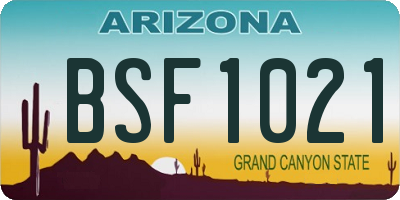 AZ license plate BSF1021