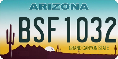 AZ license plate BSF1032