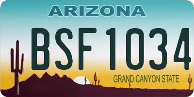 AZ license plate BSF1034