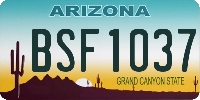 AZ license plate BSF1037